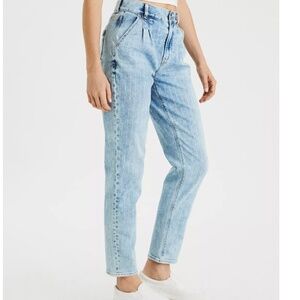 American Eagle Stretch Mom Jeans – Retro Indigo Stripe - Size 8